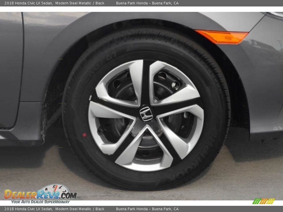 2018 Honda Civic LX Sedan Modern Steel Metallic / Black Photo #12