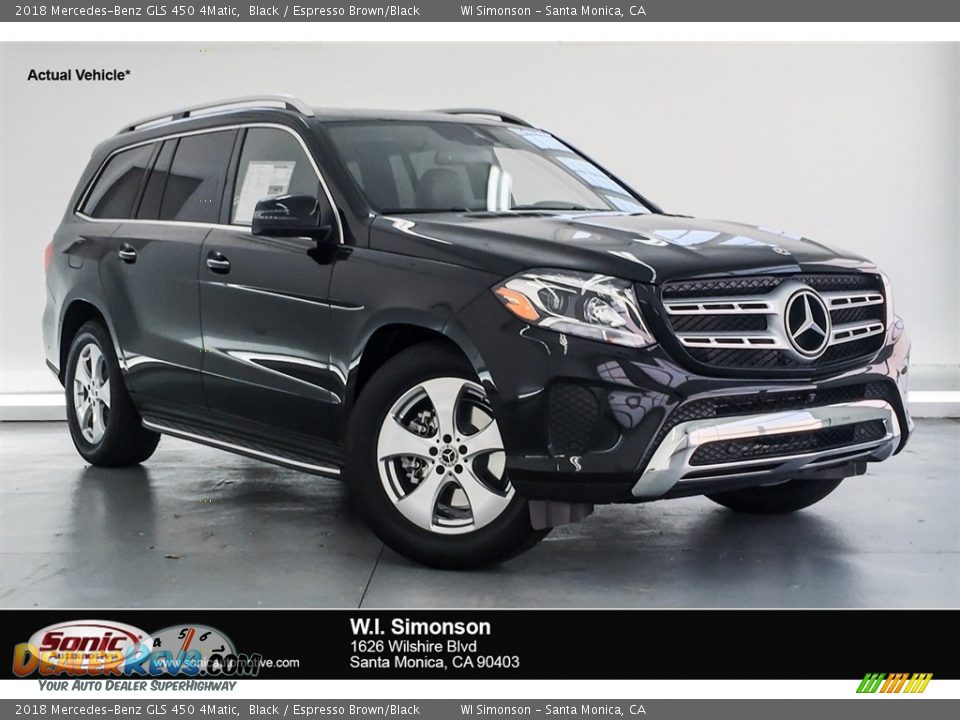 2018 Mercedes-Benz GLS 450 4Matic Black / Espresso Brown/Black Photo #1