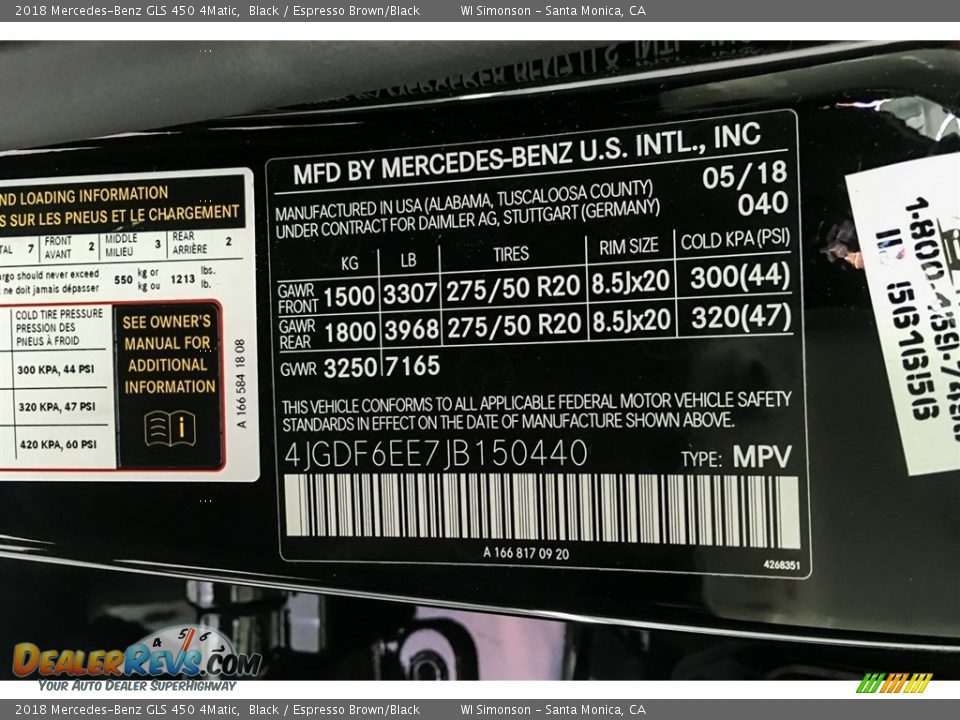 2018 Mercedes-Benz GLS 450 4Matic Black / Espresso Brown/Black Photo #11