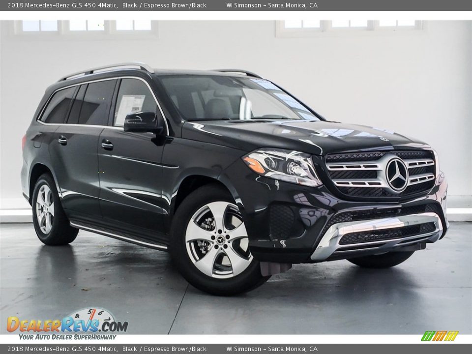 2018 Mercedes-Benz GLS 450 4Matic Black / Espresso Brown/Black Photo #12