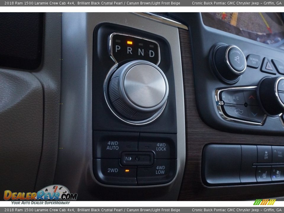 2018 Ram 1500 Laramie Crew Cab 4x4 Brilliant Black Crystal Pearl / Canyon Brown/Light Frost Beige Photo #5