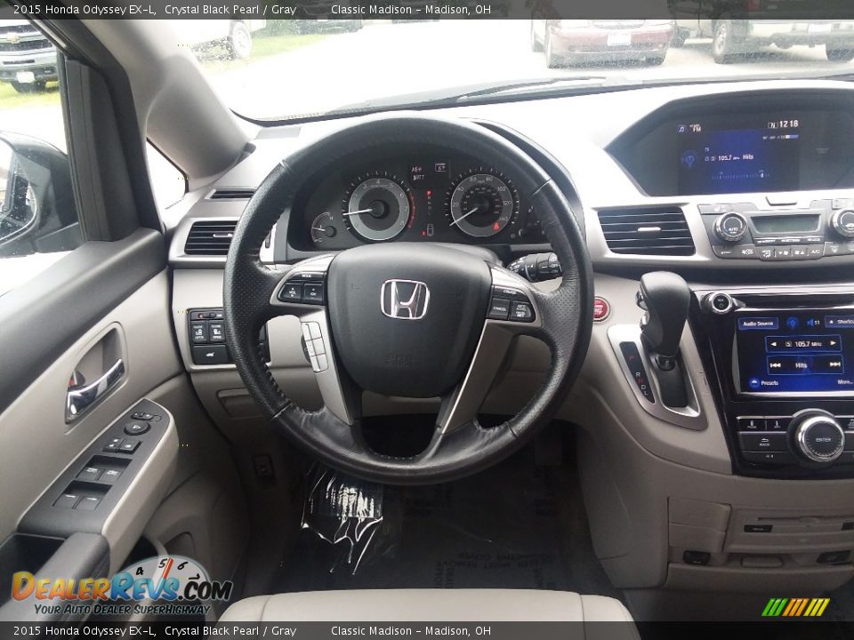 2015 Honda Odyssey EX-L Crystal Black Pearl / Gray Photo #9