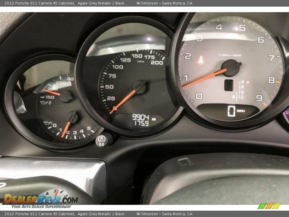 2013 Porsche 911 Carrera 4S Cabriolet Agate Grey Metallic / Black Photo #33