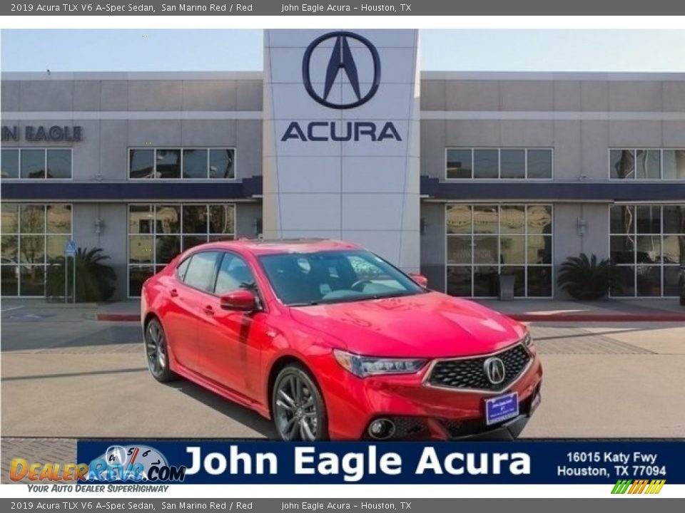 2019 Acura TLX V6 A-Spec Sedan San Marino Red / Red Photo #1