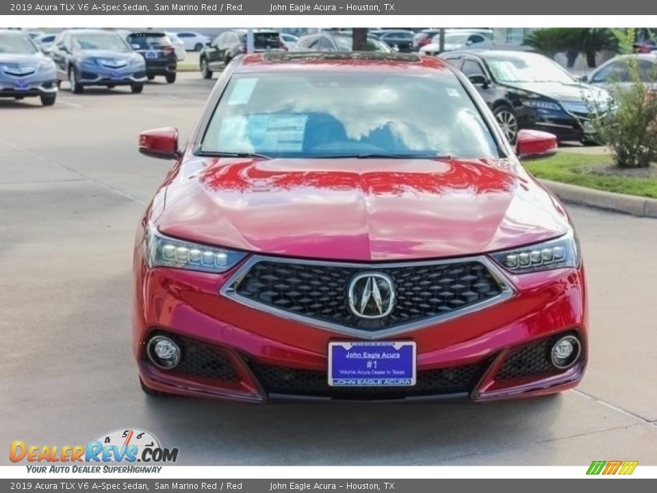 2019 Acura TLX V6 A-Spec Sedan San Marino Red / Red Photo #2