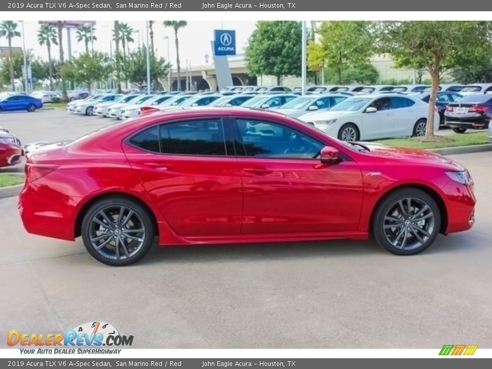 2019 Acura TLX V6 A-Spec Sedan San Marino Red / Red Photo #8