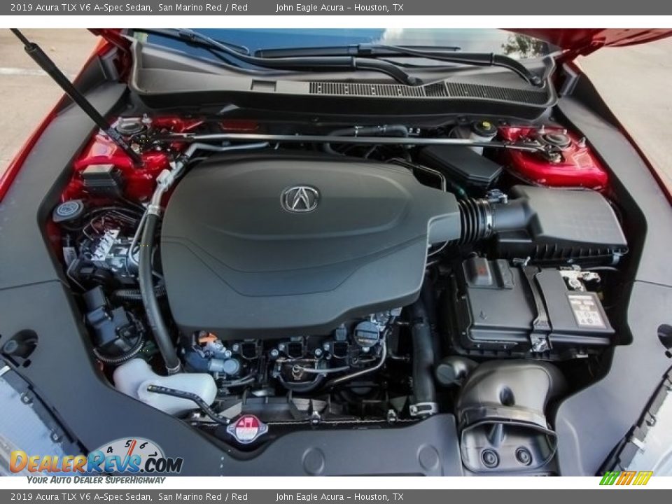 2019 Acura TLX V6 A-Spec Sedan San Marino Red / Red Photo #23