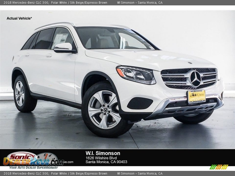 2018 Mercedes-Benz GLC 300 Polar White / Silk Beige/Espresso Brown Photo #1