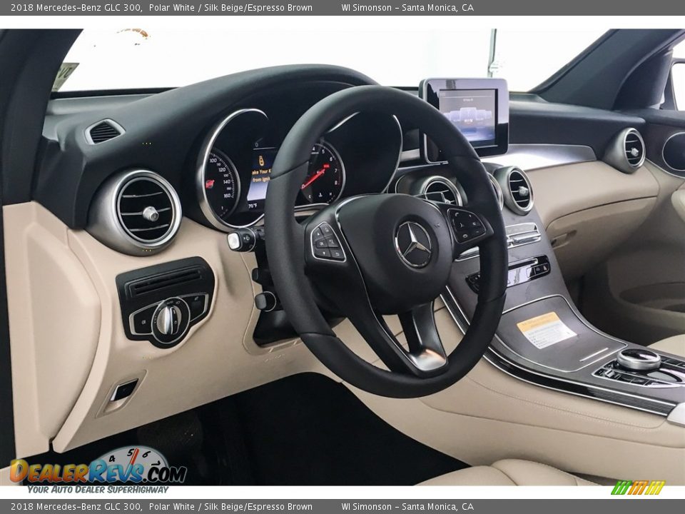2018 Mercedes-Benz GLC 300 Polar White / Silk Beige/Espresso Brown Photo #5