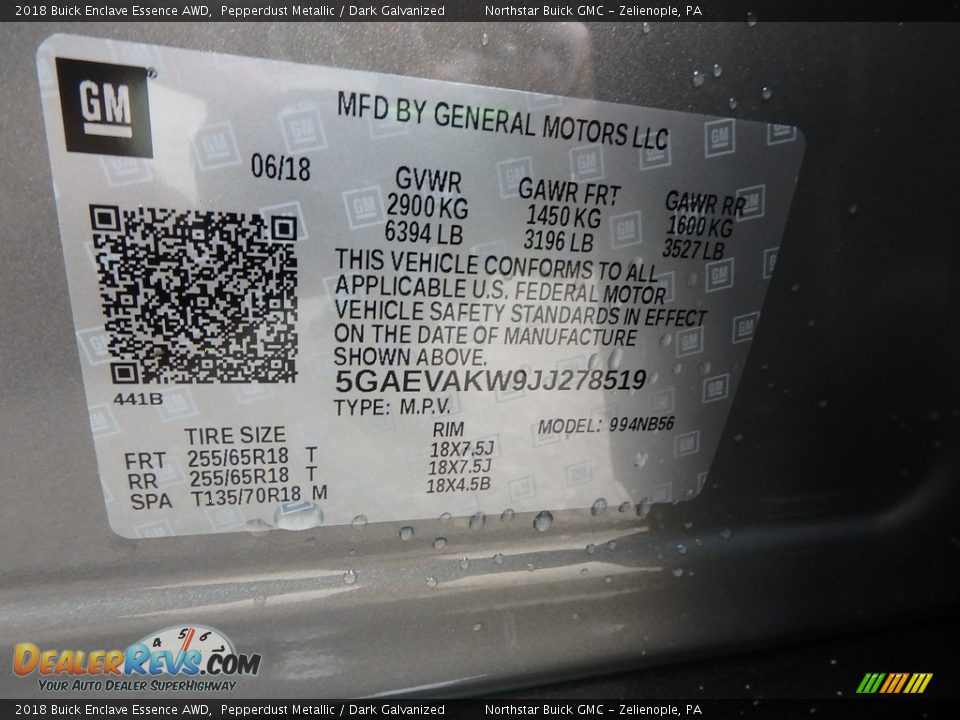 2018 Buick Enclave Essence AWD Pepperdust Metallic / Dark Galvanized Photo #16
