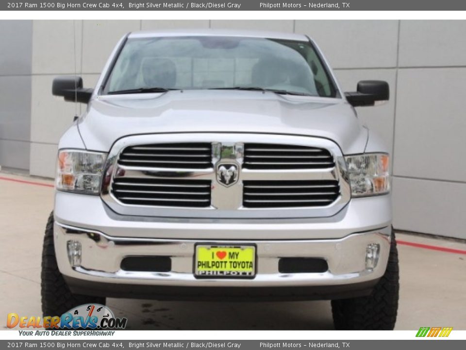 2017 Ram 1500 Big Horn Crew Cab 4x4 Bright Silver Metallic / Black/Diesel Gray Photo #2