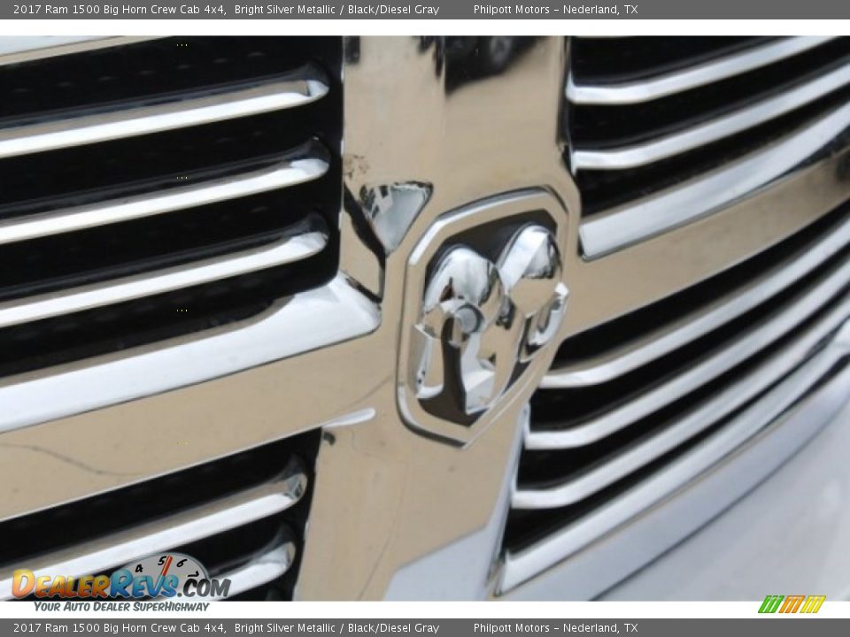 2017 Ram 1500 Big Horn Crew Cab 4x4 Bright Silver Metallic / Black/Diesel Gray Photo #12
