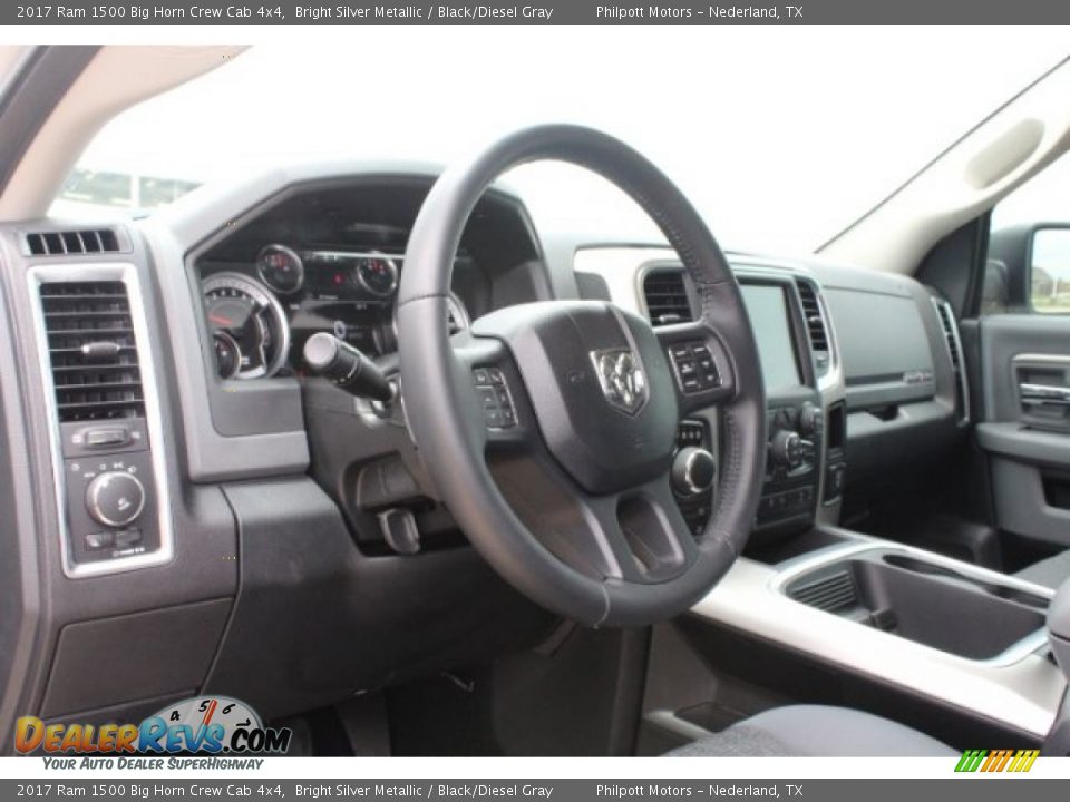 2017 Ram 1500 Big Horn Crew Cab 4x4 Bright Silver Metallic / Black/Diesel Gray Photo #14