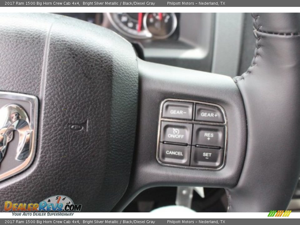2017 Ram 1500 Big Horn Crew Cab 4x4 Bright Silver Metallic / Black/Diesel Gray Photo #21
