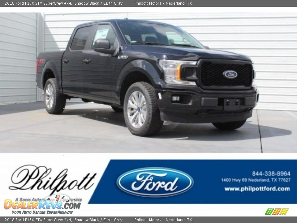 2018 Ford F150 STX SuperCrew 4x4 Shadow Black / Earth Gray Photo #1