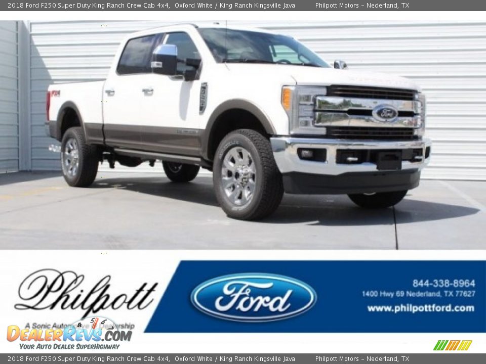 2018 Ford F250 Super Duty King Ranch Crew Cab 4x4 Oxford White / King Ranch Kingsville Java Photo #1