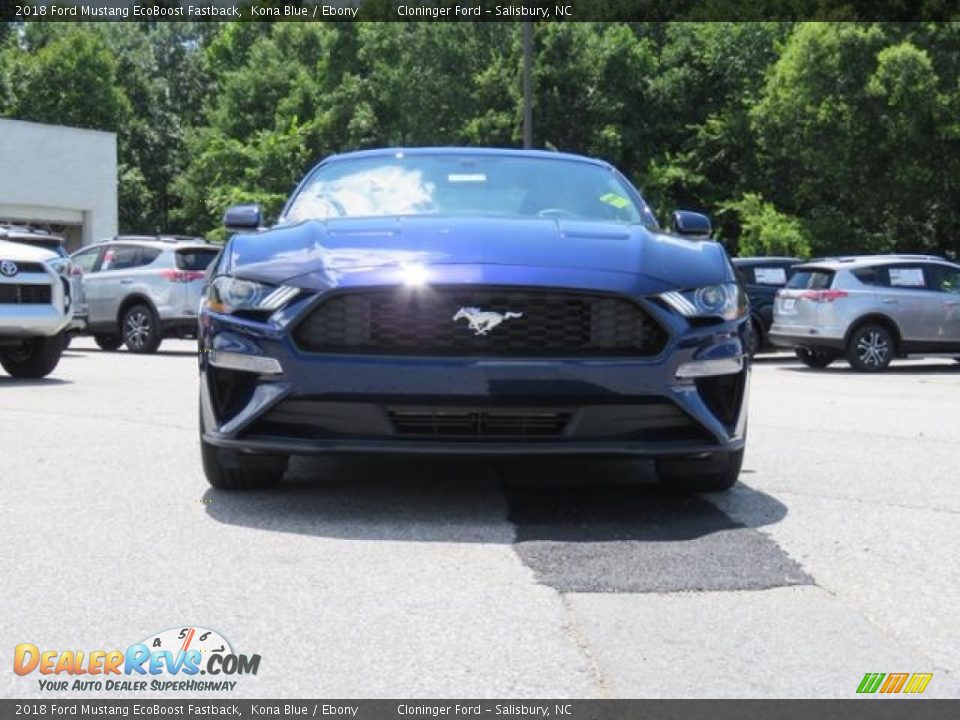 2018 Ford Mustang EcoBoost Fastback Kona Blue / Ebony Photo #2