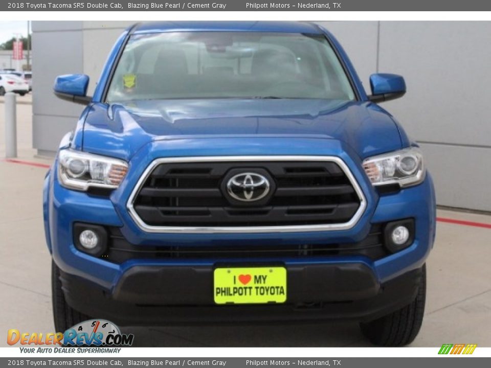 2018 Toyota Tacoma SR5 Double Cab Blazing Blue Pearl / Cement Gray Photo #2