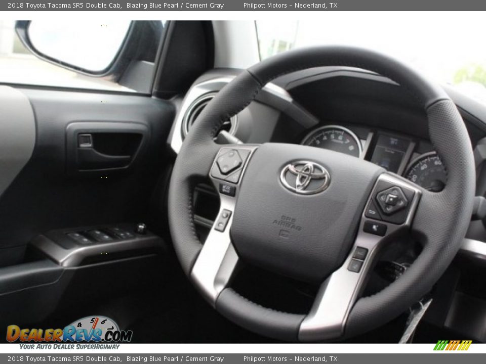 2018 Toyota Tacoma SR5 Double Cab Blazing Blue Pearl / Cement Gray Photo #24