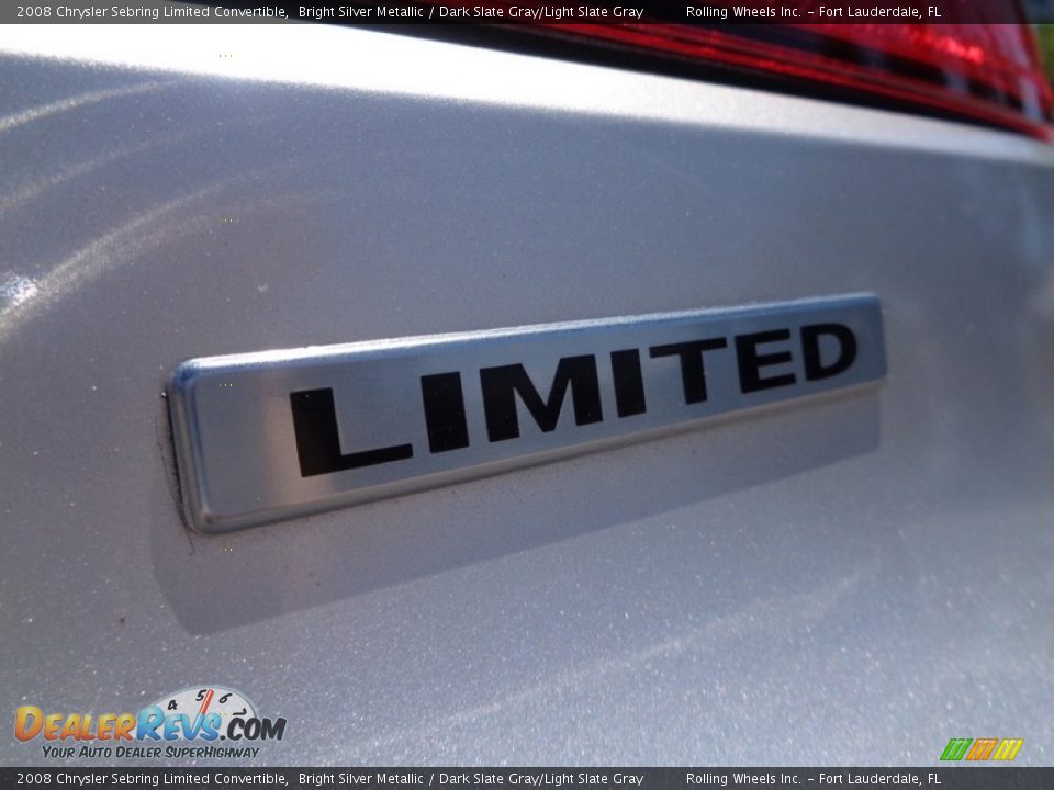 2008 Chrysler Sebring Limited Convertible Bright Silver Metallic / Dark Slate Gray/Light Slate Gray Photo #13
