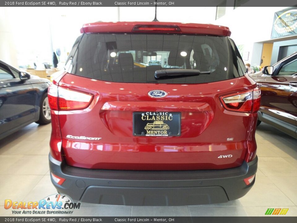 2018 Ford EcoSport SE 4WD Ruby Red / Ebony Black Photo #4