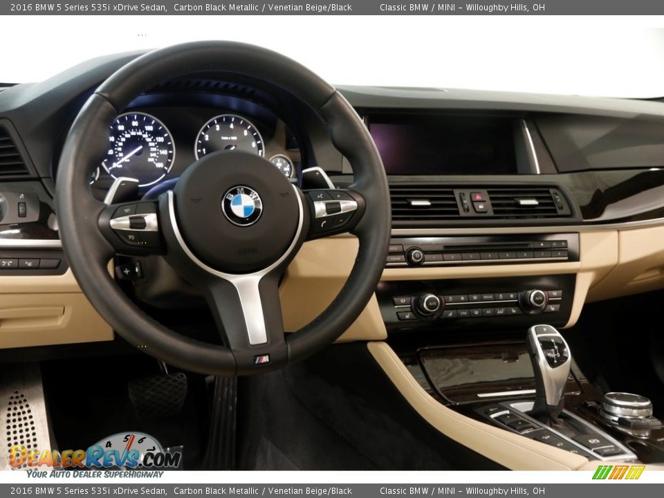 2016 BMW 5 Series 535i xDrive Sedan Carbon Black Metallic / Venetian Beige/Black Photo #6