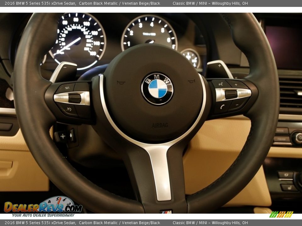 2016 BMW 5 Series 535i xDrive Sedan Carbon Black Metallic / Venetian Beige/Black Photo #7