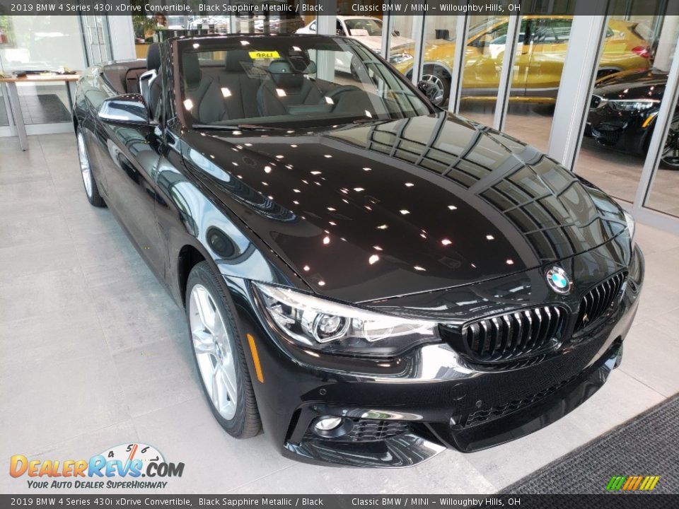 2019 BMW 4 Series 430i xDrive Convertible Black Sapphire Metallic / Black Photo #1