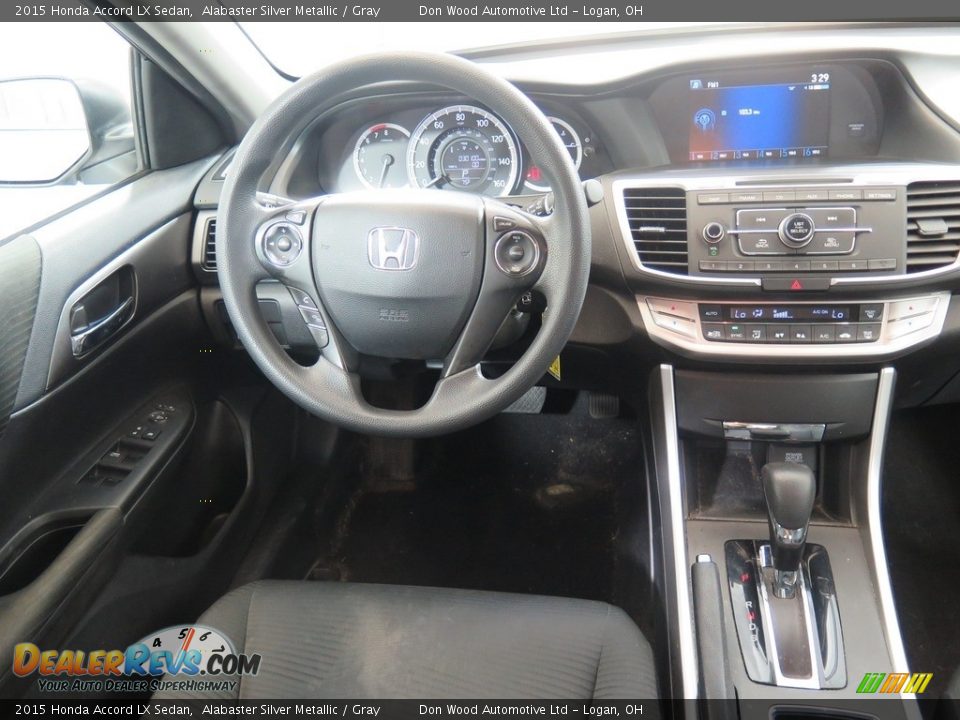 2015 Honda Accord LX Sedan Alabaster Silver Metallic / Gray Photo #12