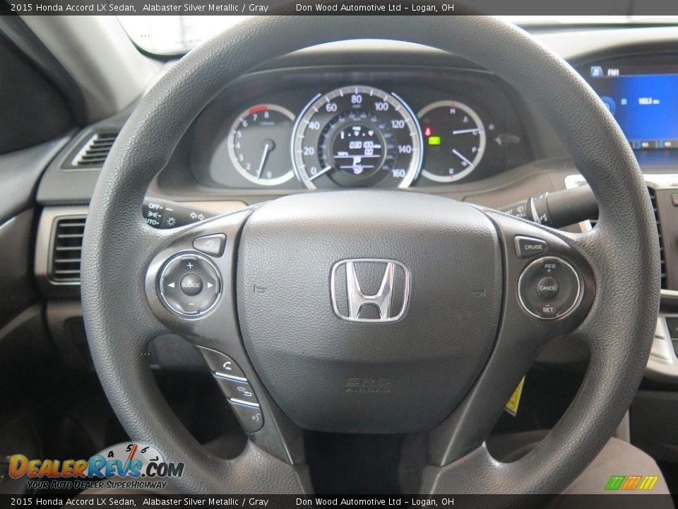 2015 Honda Accord LX Sedan Alabaster Silver Metallic / Gray Photo #15