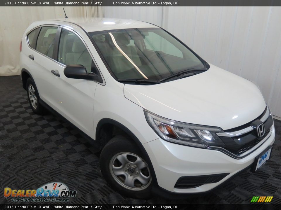 2015 Honda CR-V LX AWD White Diamond Pearl / Gray Photo #5