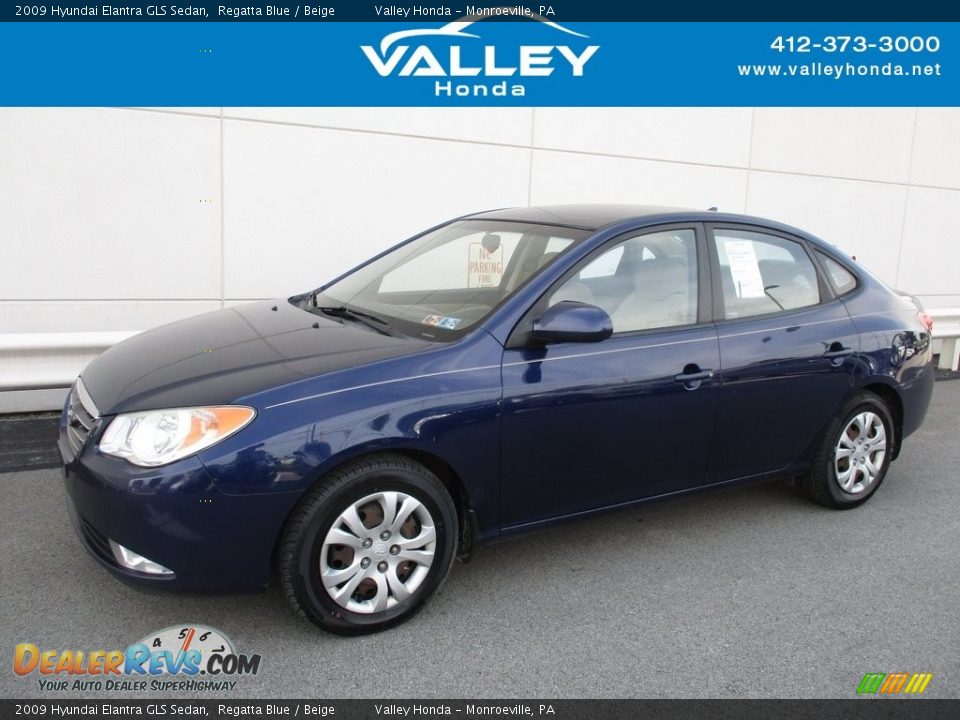 2009 Hyundai Elantra GLS Sedan Regatta Blue / Beige Photo #1