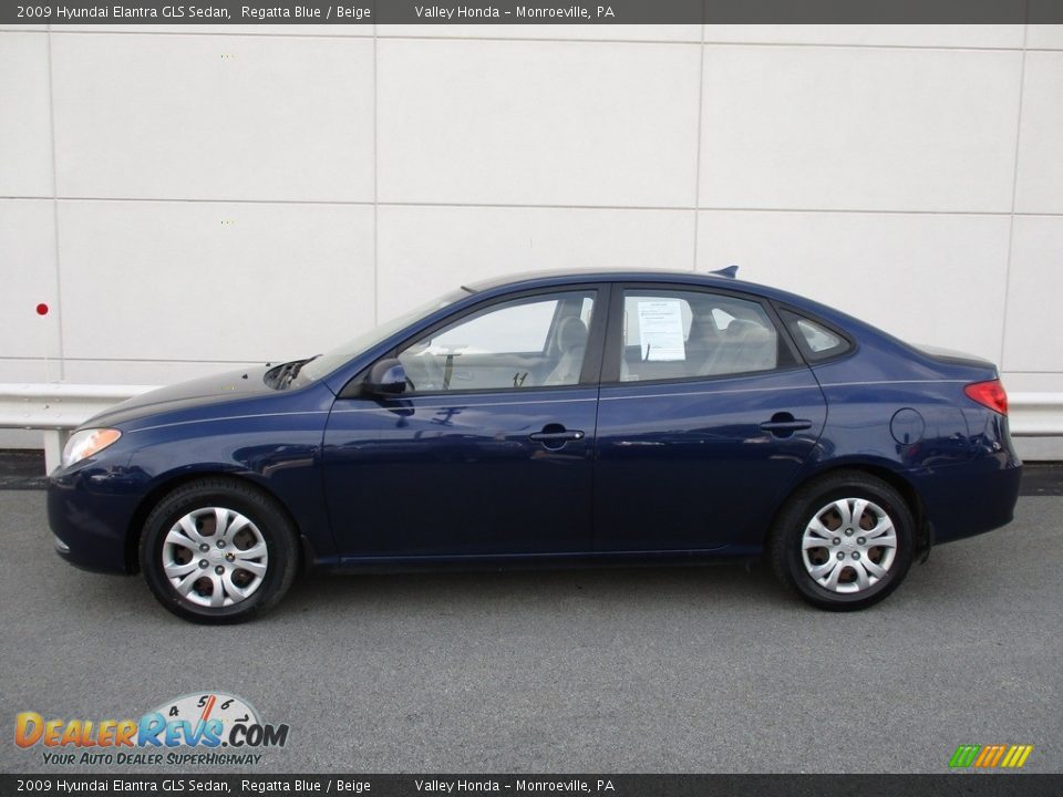 2009 Hyundai Elantra GLS Sedan Regatta Blue / Beige Photo #2