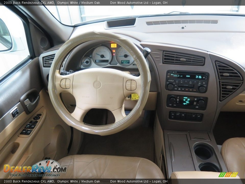 2003 Buick Rendezvous CXL AWD Olympic White / Medium Oak Photo #12