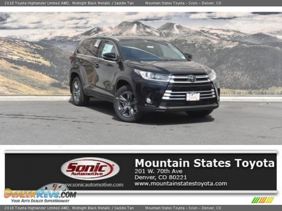 2018 Toyota Highlander Limited AWD Midnight Black Metallic / Saddle Tan Photo #1