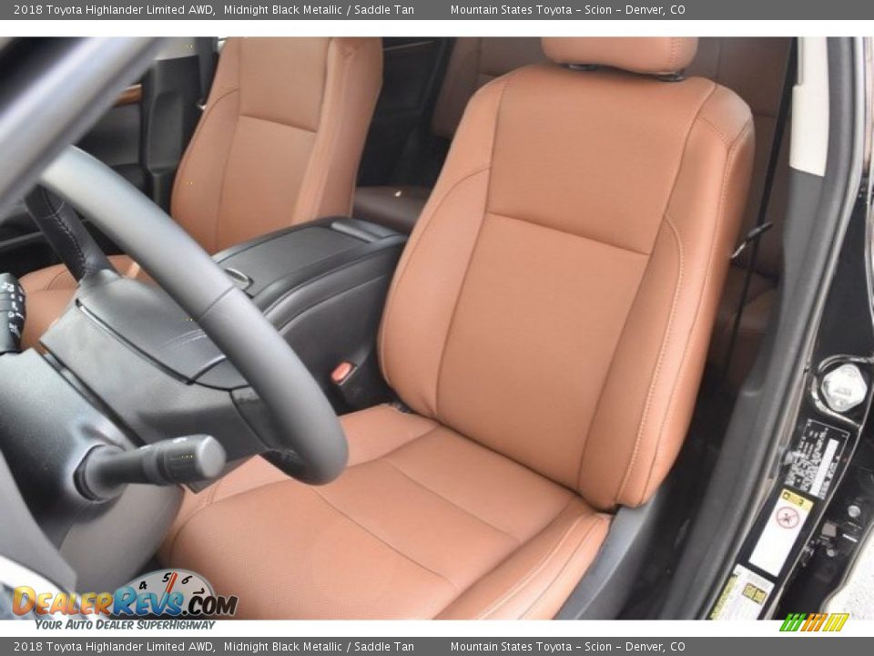 2018 Toyota Highlander Limited AWD Midnight Black Metallic / Saddle Tan Photo #7