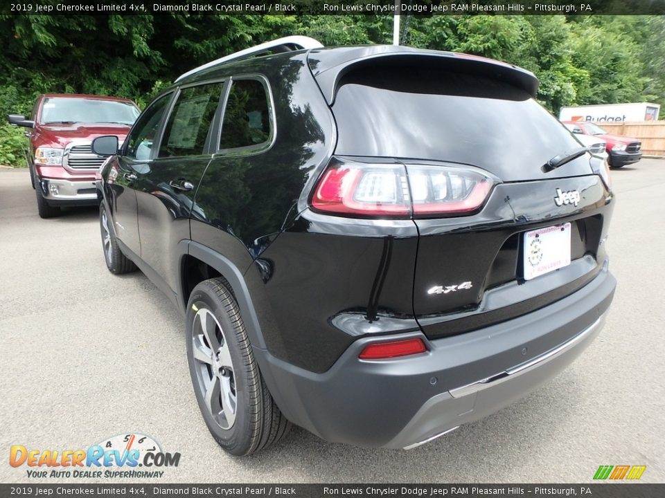 2019 Jeep Cherokee Limited 4x4 Diamond Black Crystal Pearl / Black Photo #3
