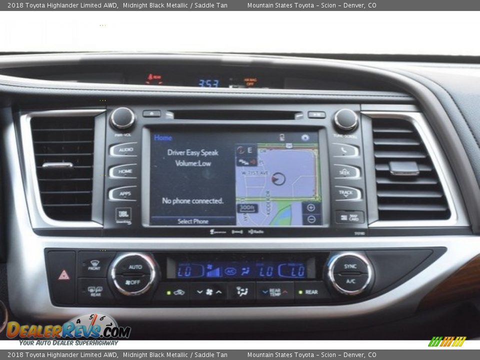 2018 Toyota Highlander Limited AWD Midnight Black Metallic / Saddle Tan Photo #10