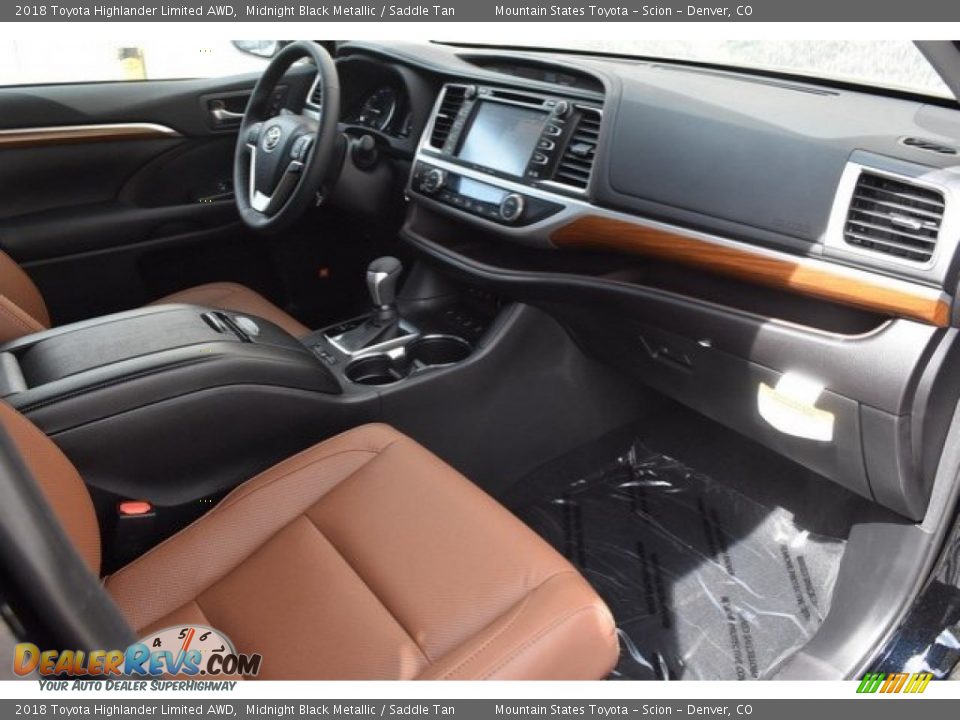 2018 Toyota Highlander Limited AWD Midnight Black Metallic / Saddle Tan Photo #11