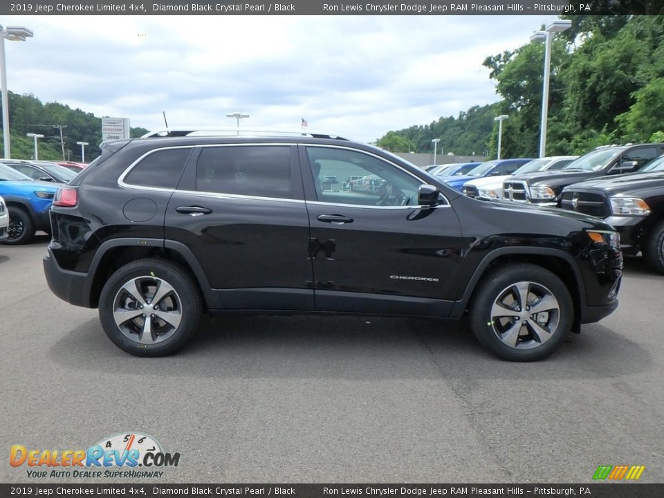 2019 Jeep Cherokee Limited 4x4 Diamond Black Crystal Pearl / Black Photo #6
