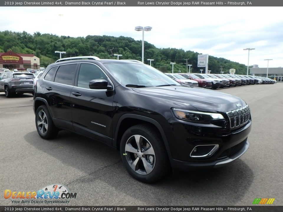 2019 Jeep Cherokee Limited 4x4 Diamond Black Crystal Pearl / Black Photo #7