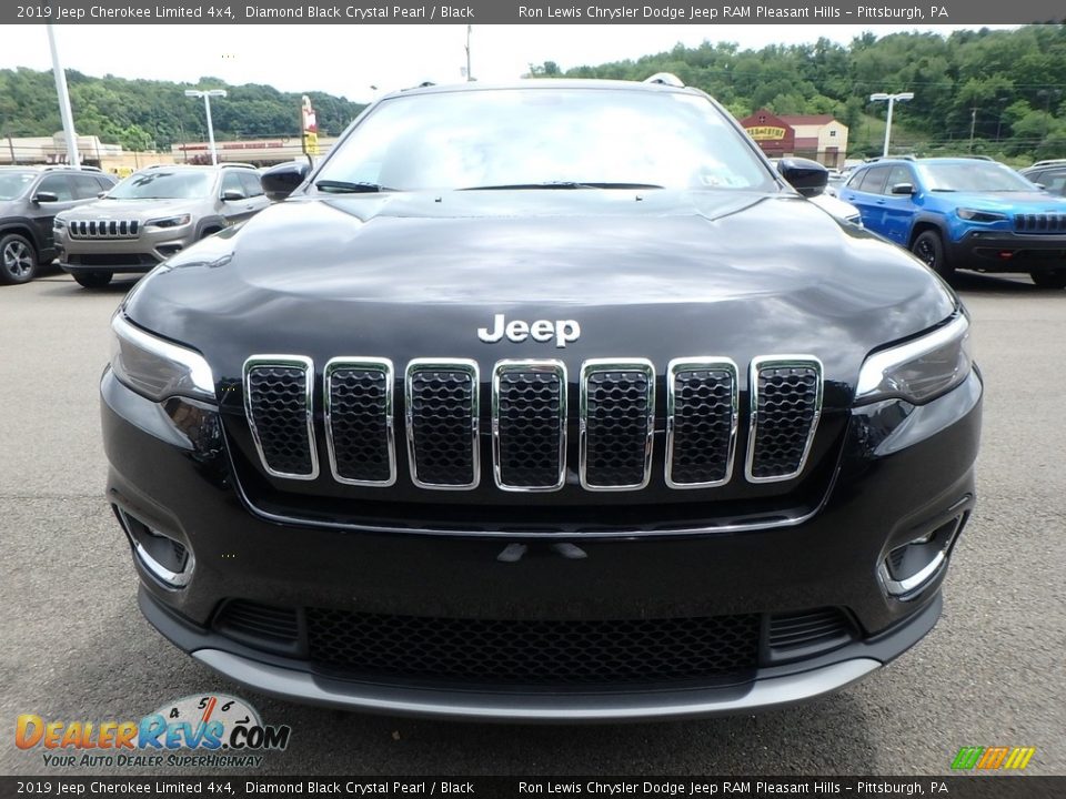 2019 Jeep Cherokee Limited 4x4 Diamond Black Crystal Pearl / Black Photo #8