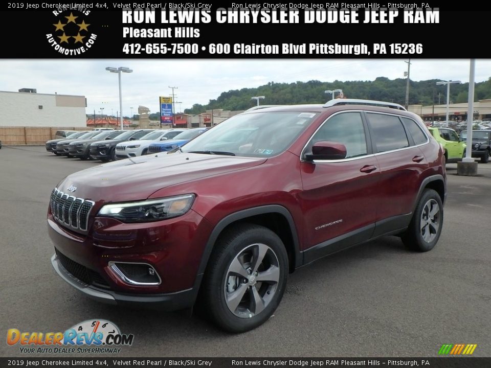 2019 Jeep Cherokee Limited 4x4 Velvet Red Pearl / Black/Ski Grey Photo #1