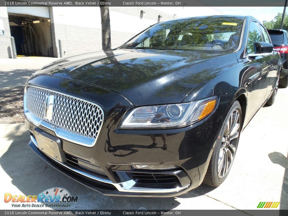 2018 Lincoln Continental Reserve AWD Black Velvet / Ebony Photo #1
