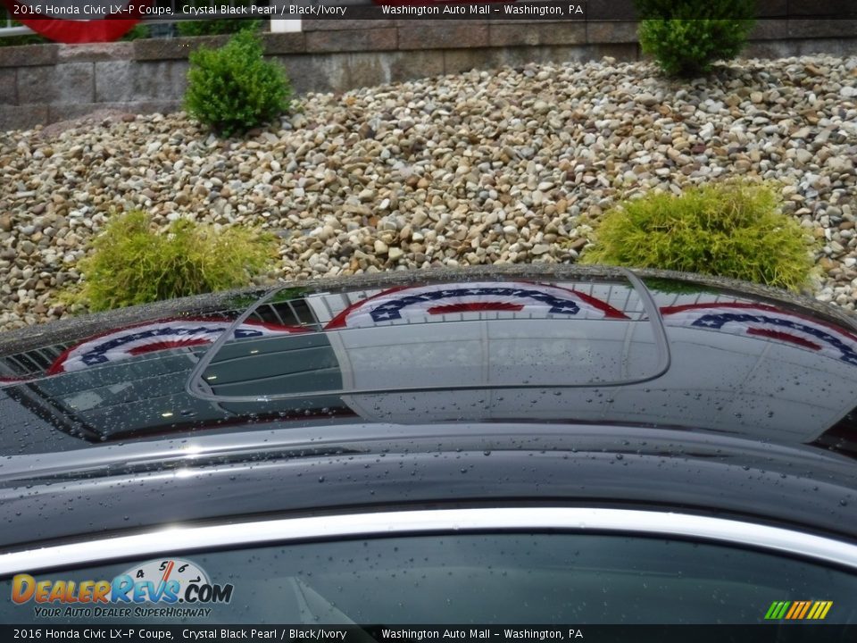 2016 Honda Civic LX-P Coupe Crystal Black Pearl / Black/Ivory Photo #4