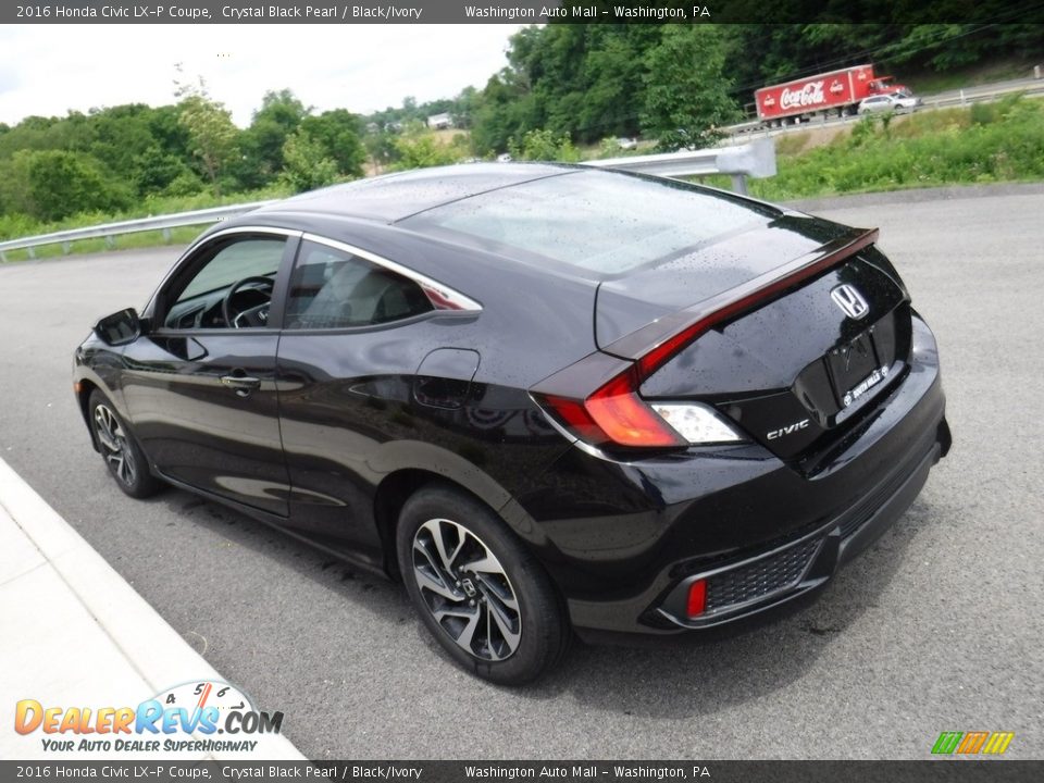 2016 Honda Civic LX-P Coupe Crystal Black Pearl / Black/Ivory Photo #7