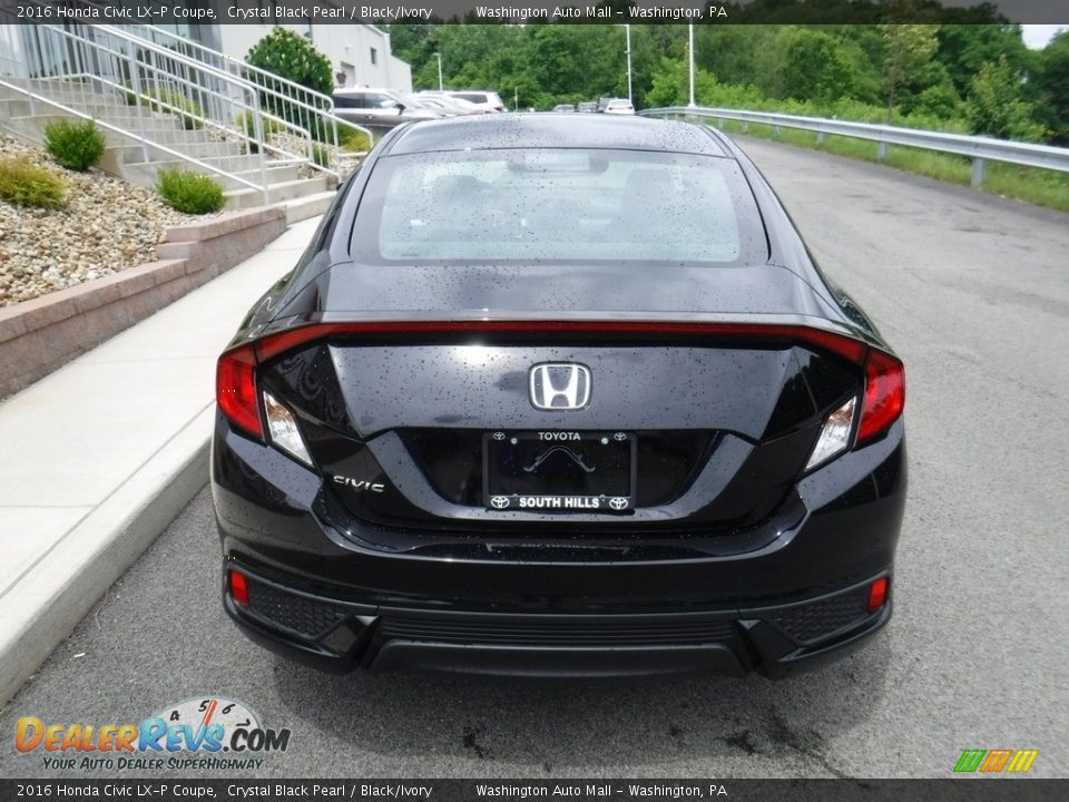 2016 Honda Civic LX-P Coupe Crystal Black Pearl / Black/Ivory Photo #8