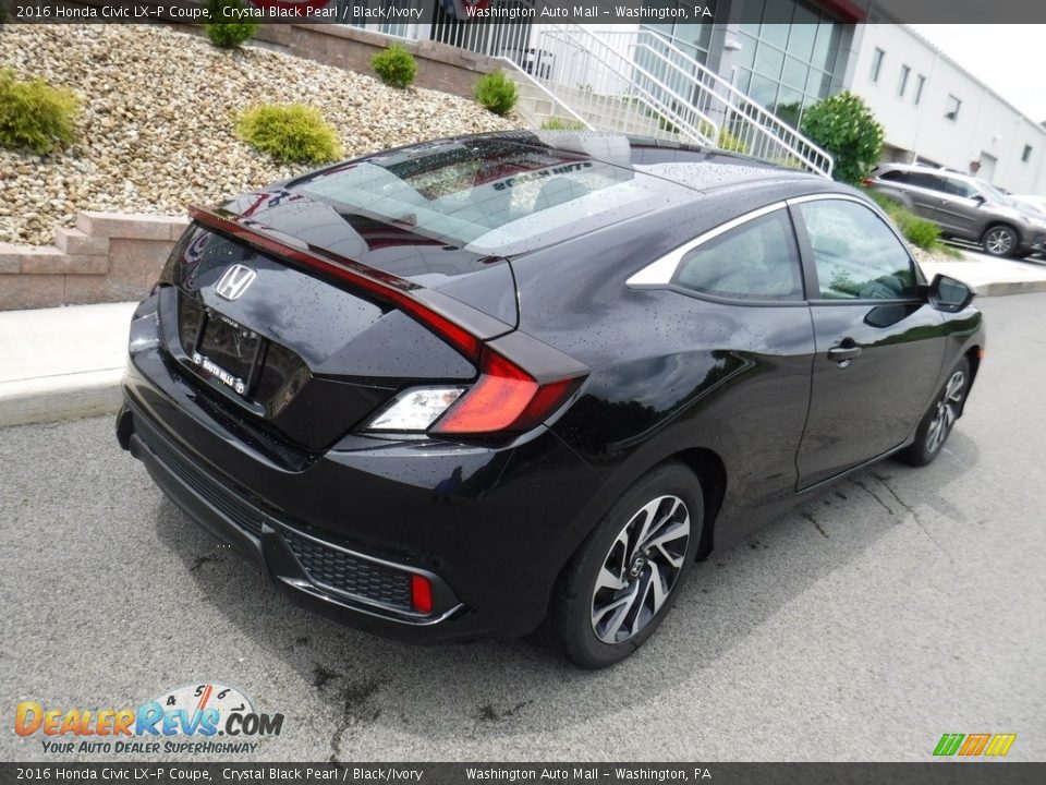 2016 Honda Civic LX-P Coupe Crystal Black Pearl / Black/Ivory Photo #9