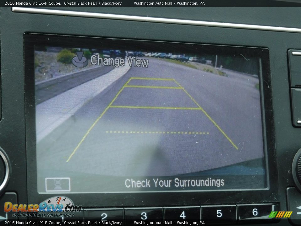 2016 Honda Civic LX-P Coupe Crystal Black Pearl / Black/Ivory Photo #16