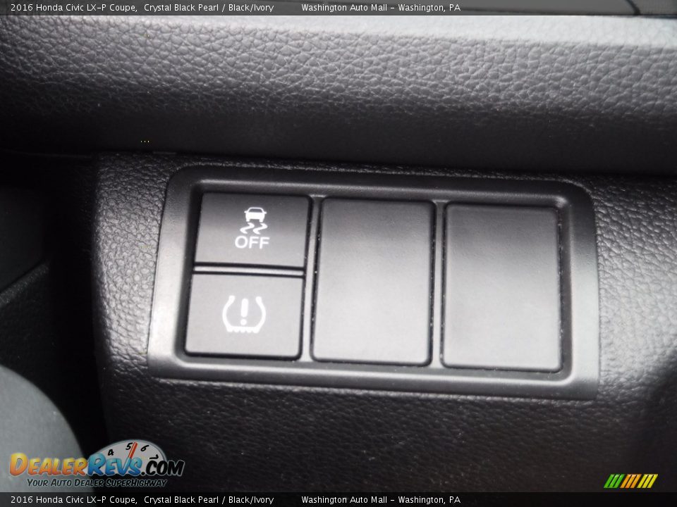 2016 Honda Civic LX-P Coupe Crystal Black Pearl / Black/Ivory Photo #21